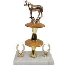 Vintage Horse Trophy Horseshoe Atomic Mid Century Look Ranch Equestrian Rodeo picture
