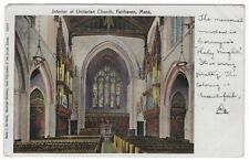 Fairhaven, MA, Postcard View of Interior of Unitarian Church, Copper Windows picture