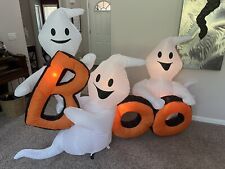 Brand New Gemmy 8ft 3 Ghost Boo  Halloween inflatable, Light Up, New picture