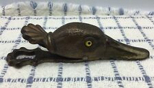 Vintage Brass Glass-Eyed Duck Head Letter Holder picture