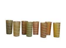 8 Vintage MCM Mid Century Rubberized Spaghetti String Drinking Glass Tumblers 6