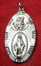 RARE WWII Chaplain's 10 GRAMS Sterling St. Christopher Catholic Miraculous Medal picture