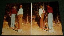 1960's Creepy Guys at Mystery Spot, St Ignace Michigan Vintage Postcard picture
