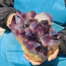 10.78LB Natural Amethyst Cluster Quartz Crystal Rare Mineral Specimen Heals 614 picture