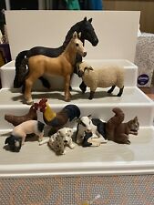 Lot of Schleich Germany  Animals Baby Farm Horses, Pig, Sheep, Calf, Chicken picture