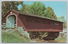 Presque Isle Maine, Wooden Covered Bridge, Vintage Postcard picture