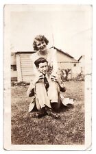 Real Photo 20s Sweethearts Couple Man Woman Portrait 2.75x4.5 Snapshot VTG picture