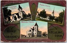 Sterling CO-Colorado, Multiple Church Methodist Baptist Presbyterian Postcard picture