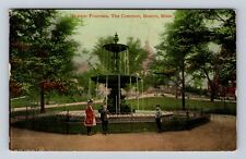 Boston MA-Massachusetts, Brewer Fountain, The Common, Antique Vintage Postcard picture