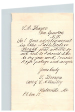 1885 Handwritten Letter L Brown Family History Waterville ME Maine picture