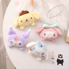 4pcs Kuromi My Melody Cinnamoroll Pompompurin Brooch Pin Plush Doll Badge Gift picture