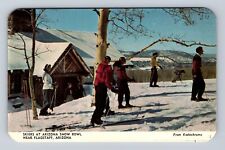 Flagstaff AZ-Arizona, Skiers At Arizona Snow Bowl, Antique, Vintage Postcard picture