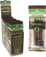 King Palm | King | Natural | Prerolled Palm Leafs | 15 Packs of 3 Each =45 Rolls picture