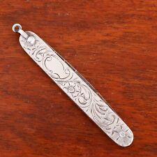 AMERICAN COIN SILVER 3 BLADED FRUIT / PEN / POCKET KNIFE FLORAL & SCROLL NO MONO picture