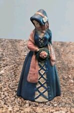 Antique Victorian DOORSTOP - COLONIAL LADY - HEAVY 4+lbs SOUTHERN BELLE Painted picture