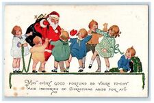 c1910's Christmas Santa Claus Toys Childrens Kids Garland Embossed  Postcard picture