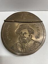Vintage Mottahedeh Brass Walter Raleigh Historic Charleston Box  Snuff Box picture