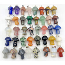 20pcs Natural Crystal Healing mushroom Stone Pendant Charms  For Jewelry Making picture