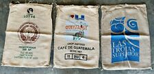 Assorted Burlap Jute Coffee Bean Bags Sacks-Lot Of (3) *See Pics/Description picture