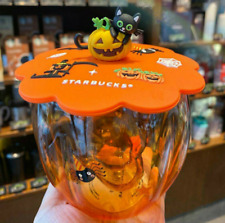  Halloween Starbucks Mug Gifts Pumpkin Cat Paw Glass Cup with Cover Lid New Cup picture