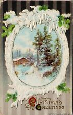 John Winsch Christmas Post Card  Winter Sceen Embossed     -  A15 picture