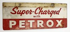 1950s TEXACO Sky Chief Super-Charged with Petrox Gas Pump Plate Sign - Gas & Oil picture
