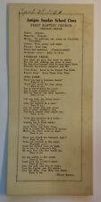 Denton Tx First Baptist Church 1926 Amigas Sunday School Class Song Poem picture