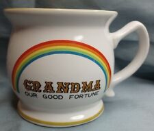 Vintage Rainbow Grandma Our Good Fortune Pot Belly Mug Retro  picture