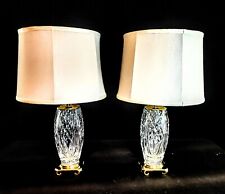 Pair of Waterword Medium Sized Crystal Lamps - Brand New with brand New Shades picture