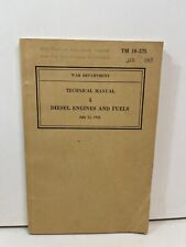 Vintage WWII War Department Technical Manual TM 10-575 Diesel Engines and Fuels picture