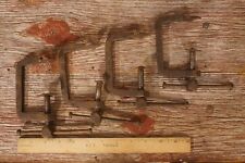 Antique Cast Iron C-Clamp Set Monogrammed Set of 4 Tools picture
