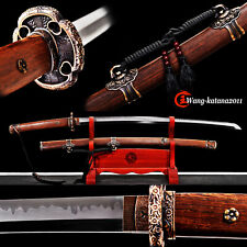 Top Grade Rosewood Tachi Clay Tempered T10 Handmade Japanese Katana Sharp Sword picture