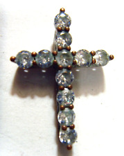 1930s antique prong set clear diamante cross religious pendant 53139 picture