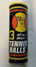 Vintage 1982 Mickey Mouse Metal Tennis Ball Canister w/ 2 Balls Disney 80s picture