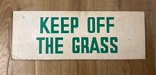 Vintage Original Masonite Keep Off The Grass Sign 16.5x6 Painted picture