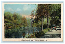 c1920s Greetings from Vernfield Pennsylvania PA Unposted Advertising Postcard picture