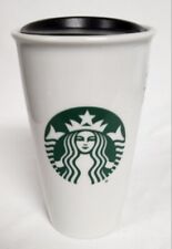 Starbucks Coffee Ceramic Travel Mug 12 oz. White Mermaid Siren Logo 2016 New picture