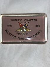 1912 Masonic Eastern Star Trinity Chapter 18 Master Mason Night Paper Weight picture