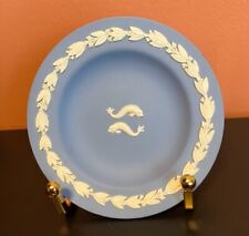WEDGWOOD Blue Jasperware with White Dolphins Plate - JUST REDUCED picture