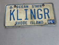 Vintage 90’s Rhode Island Vanity License Plate Mash Inspired Memorabilia KLINGR  picture