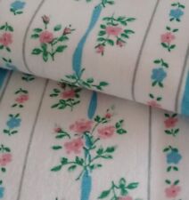 Blue and Pink Pillow Ticking Stripes with Roses 30