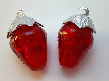 Vintage Plastic Ruby Red Strawberry Salt & Pepper Shakers picture