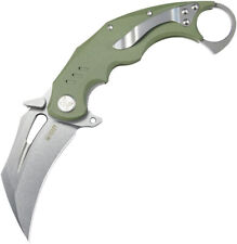 Kubey Wrath Karambit Linerlock Green G10 Folding 14C28N Pocket Knife 261B picture