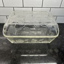 Rare 1940’s Large McKee Glass Hibiscus Ovenware Flamex Roaster With Lid picture