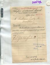 TYLER TEXAS 1899 FIRST NATIONAL BANK DOCUMENT 2662R picture