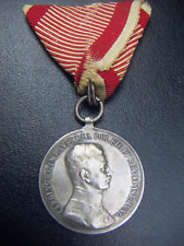 WWI AUSTRIA HUNGARY KARL I  I.CLASS OFFICER BRAVERY SILVER MEDAL 1917-1918 ISSUE picture