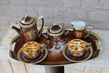 Rare antique bohemia marked porcelain napoleon Tete a tete tea coffee set cups  picture