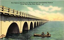 VTG Postcard- 64752. New Highway Built Over the Old Florida East. Unused 1930 picture