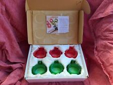 VINTAGE Acrylic Red & Green Christmas Ball-Shaped Napkin Holders NEW OLD STOCK picture