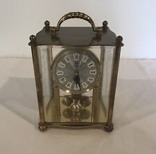 Vintage Hamilton West Germany Brass Glass Mantel Clock For Parts or Repair picture